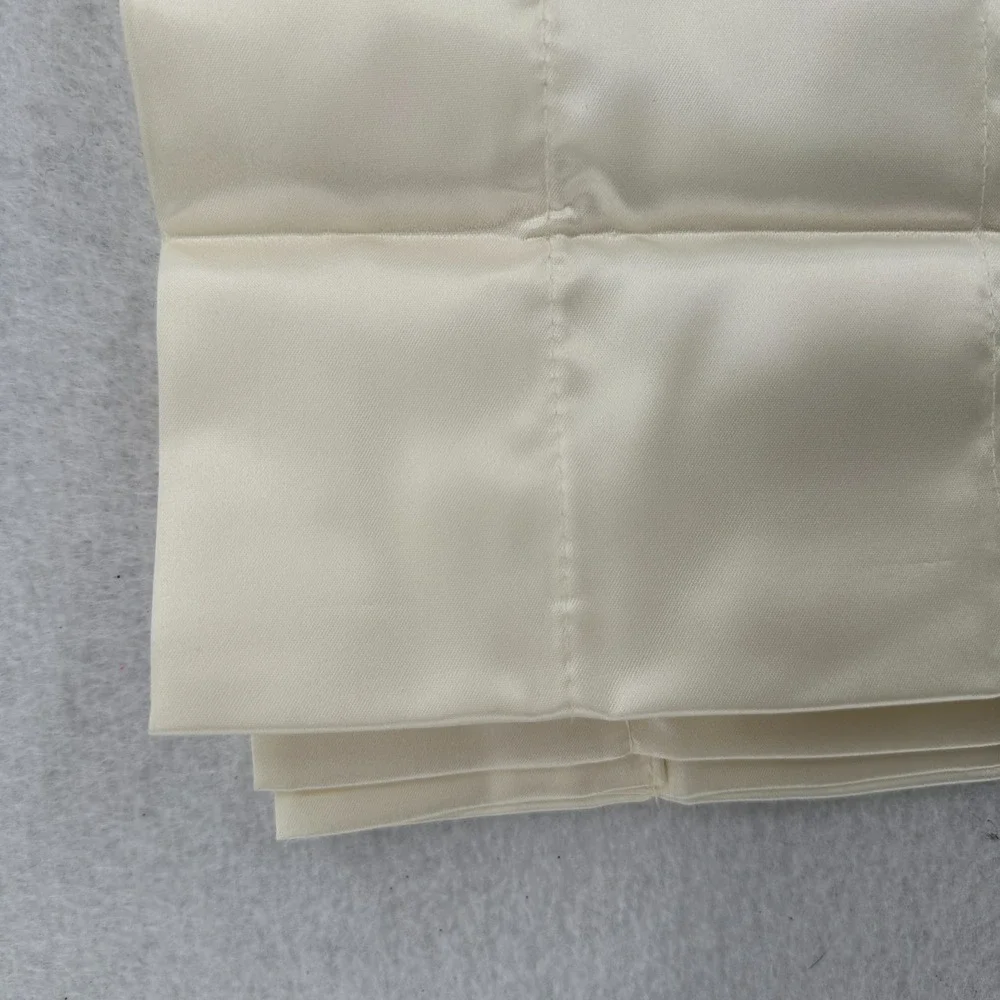 Vintage Satin‎ Shiny Curtain Valance Ivory Long 82